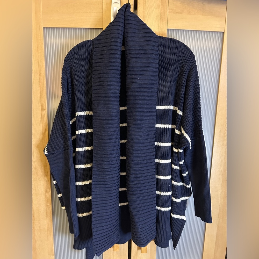 Athleta navy blue with stripes cardigan Size XXS